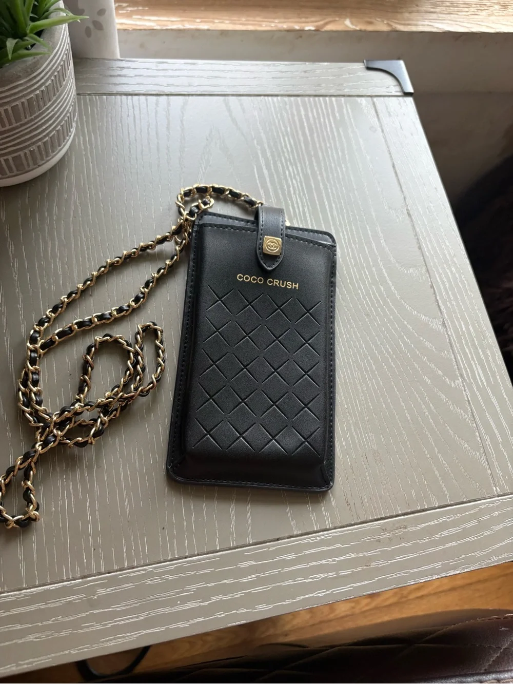 FASHION Coco Crush Black Quilted Phone Crossbody Case